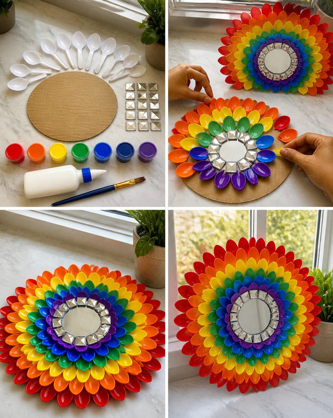 DIY Crystal Lotus Prism Mirror Frame for Stylish Home Decor 2 Crystal Lotus Prism Mirror Frame for Stylish Home Decor