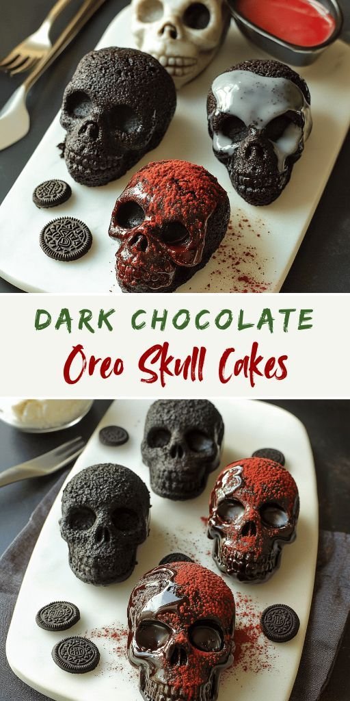 Dark Chocolate & Oreo Mini Skull Cakes