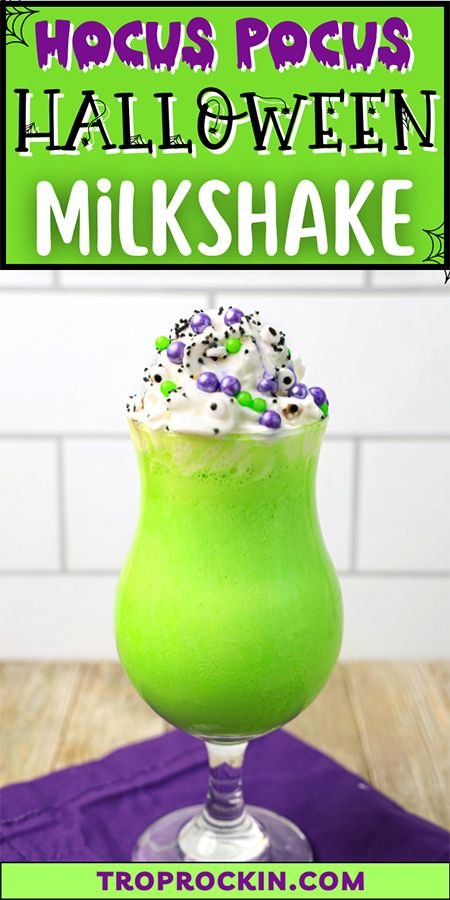 Hocus Pocus Halloween Milkshake Recipe | Halloween recipes snacks, Milkshake halloween, Halloween snacks and drinks