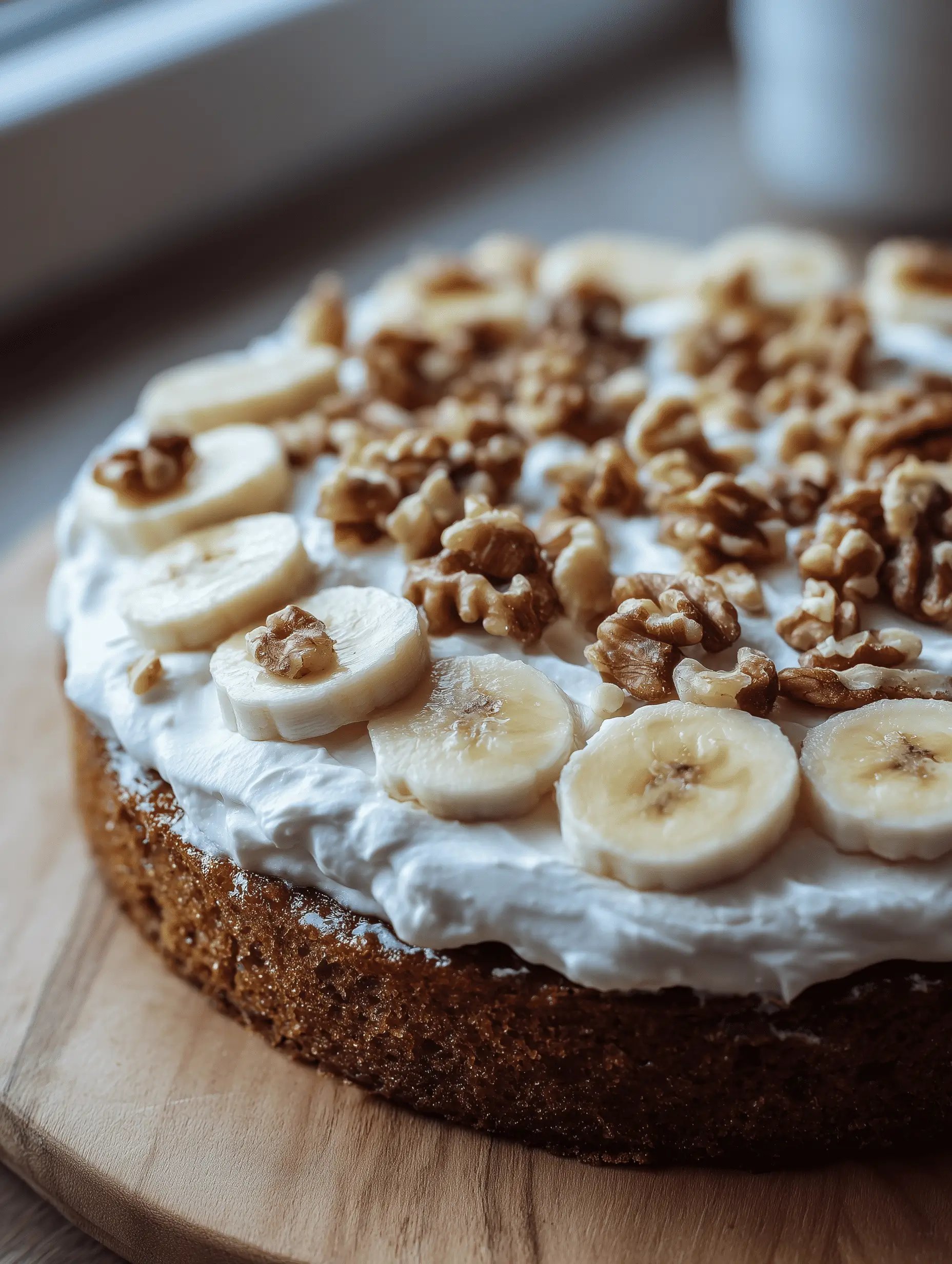 Heavenly Banana Walnut Cream Cake