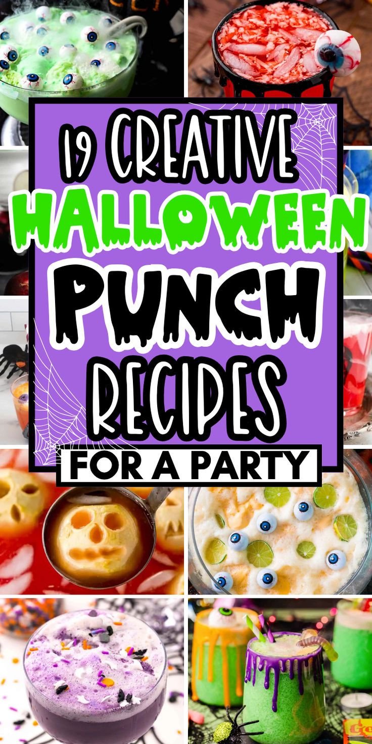 19 Easy Halloween Party Punch Recipes for a Crowd (nonalcoholic spooky Halloween drinks!)