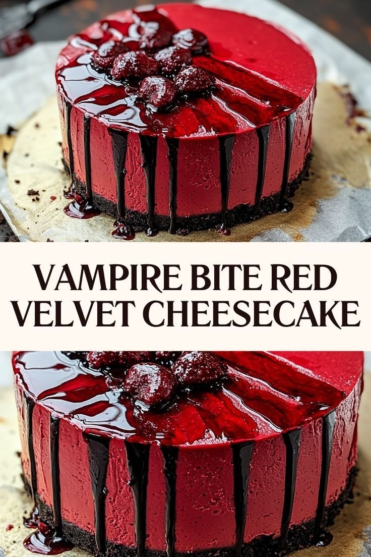 Vampire Bite Red Velvet Cheesecake
