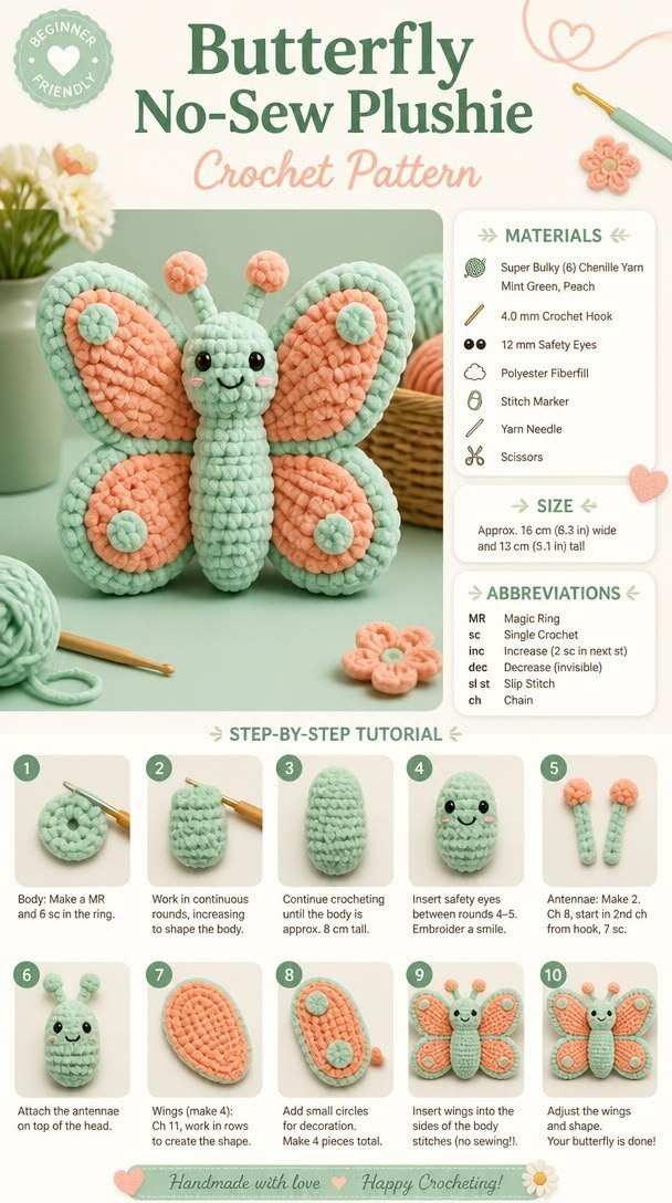Create a delightful butterfly plushie