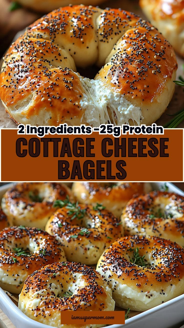 2 Ingredient Cottage Cheese Bagels