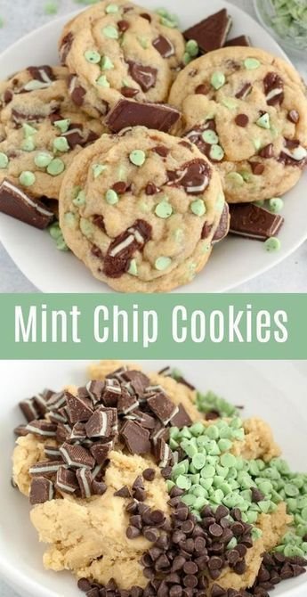 Mint Chocolate Chip Cookies