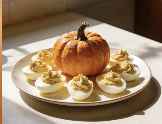 Pumpkin Deviled Eggs