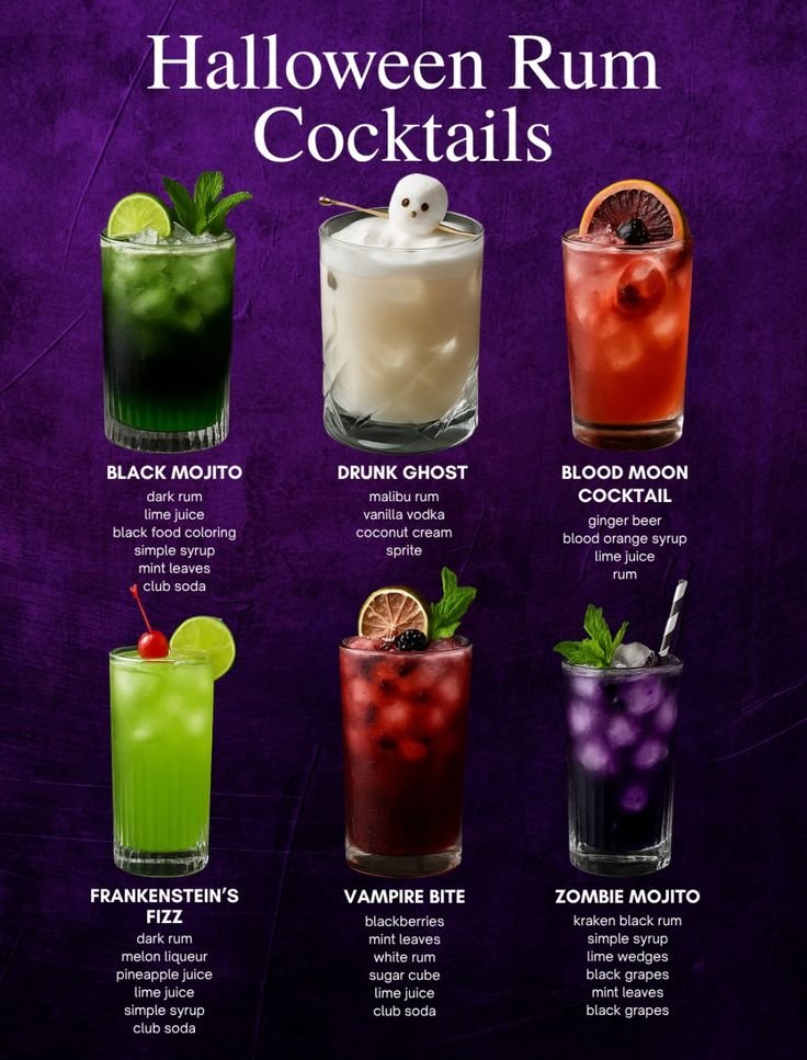 Halloween drinks alcohol easy | Spooky rum cocktails, Spooky drinks for halloween, Simple halloween cocktails
