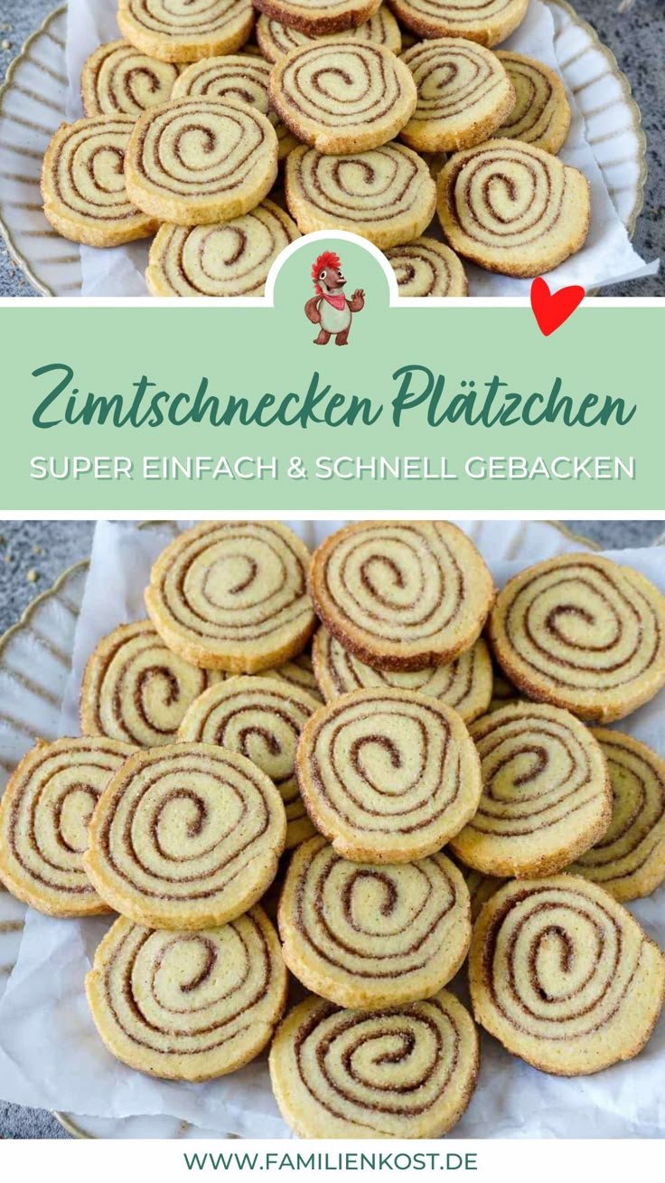 Zimtschnecken Plätzchen als Weihnachtsplätzchen Rezept für die Weihnachtsbäckerei