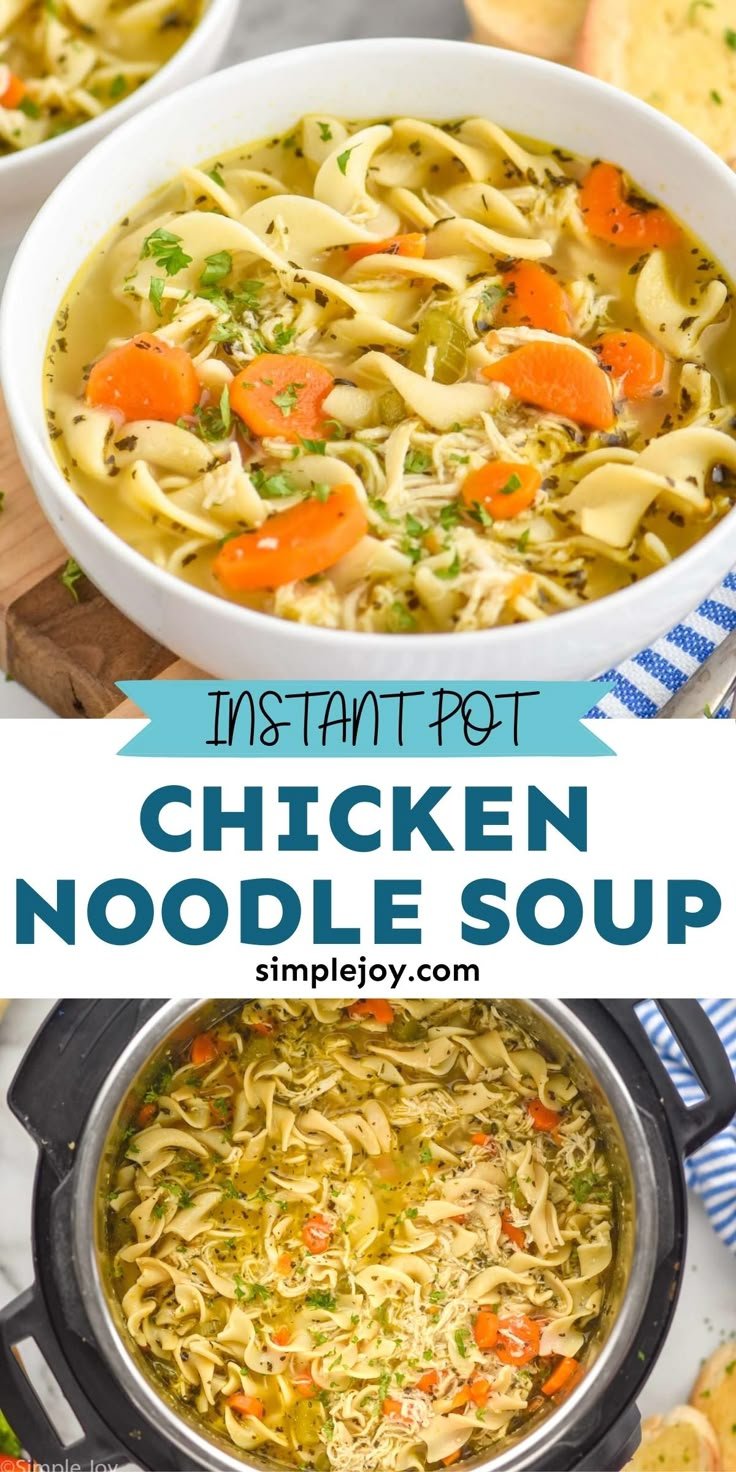 Instant Pot Chicken Noodle Soup Recipe | Instapot chicken noodle soup easy, Instapot chicken noodle soup recipes, Chicken noodle soup recipe instant pot