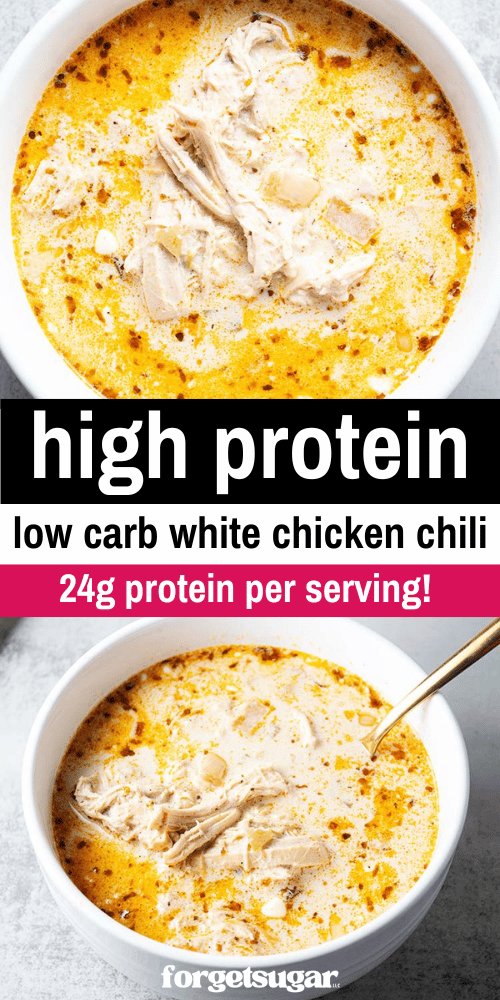 High Protein Low Carb White Chicken Chili