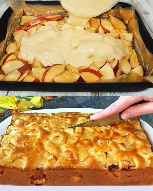 Omas schneller Apfelkuchen in 5 Minuten mit 700 g Äpfel - Kochen Mit Uns