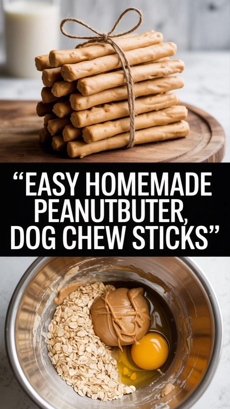 Homemade Peanut Butter and Oat Chew Sticks