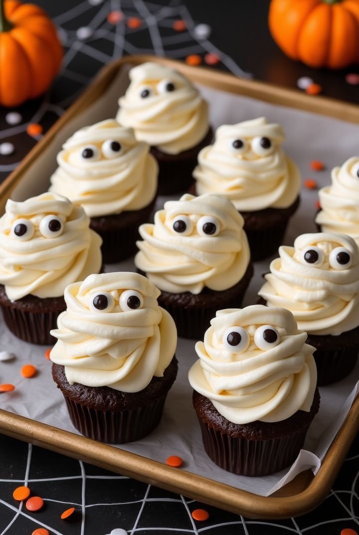 Cute fall and halloween cupcakes | Spooky themed cupcakes, Dessert ideas for halloween, Cupcake with eyes