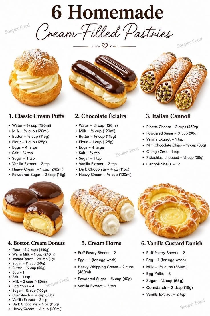 Homemade Eclairs with Cream Filling