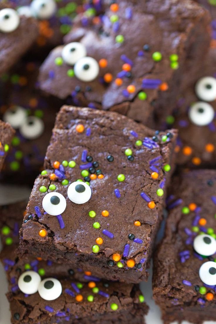 Spooky Eyed Halloween Brownies: Dairy-Free Recipe | Halloween desserts dairy free, Halloween eyeball brownies, Egg free halloween treats