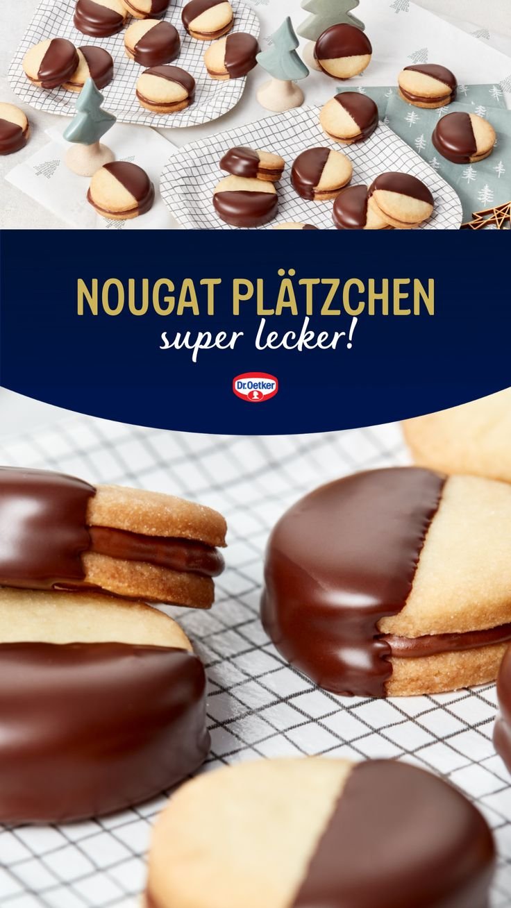 Nougat Plätzchen als Weihnachtsplätzchen Rezept für die Weihnachtsbäckerei 2024
