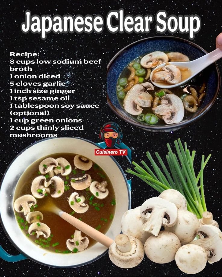 Asian Clear Soup | Japanese Onion Soup Ingredients, Clear Broth Soup Recipes, Easy Japanese Clear Soup Recipe