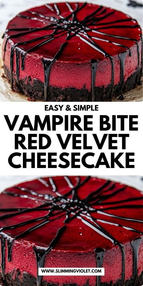 12 Halloween Cheesecake Ideas for 2025! | Halloween Food Treats, Halloween Baking, Red Velvet Cheesecake Recipe