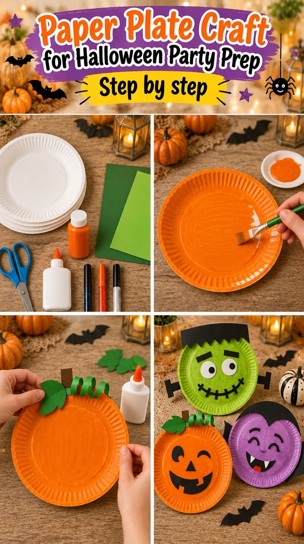 Paper Plate Craft for Halloween Party Prep