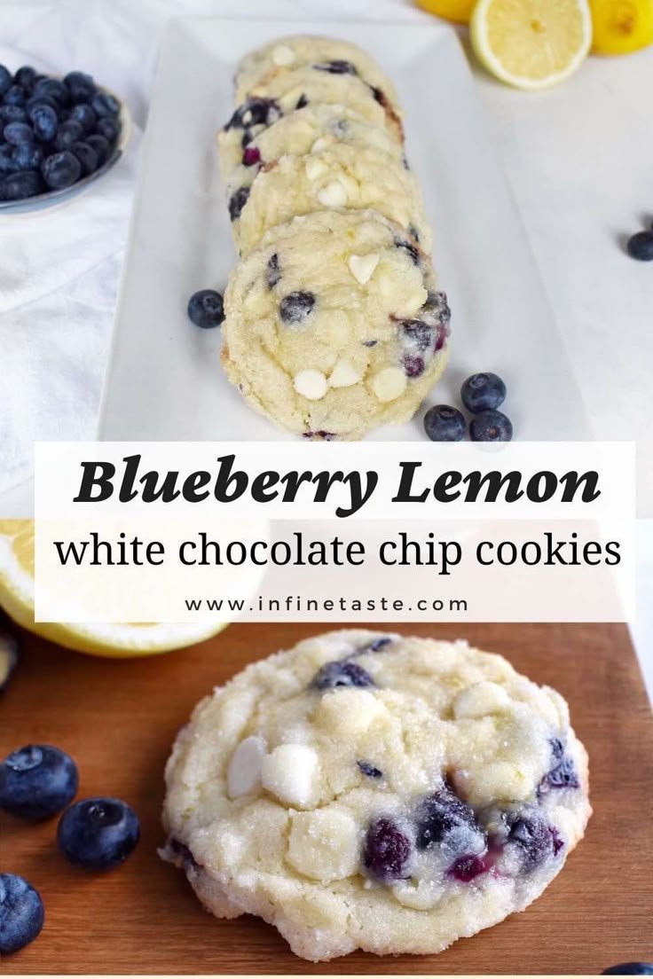 Blueberry Lemon White Chocolate Chip Cookies