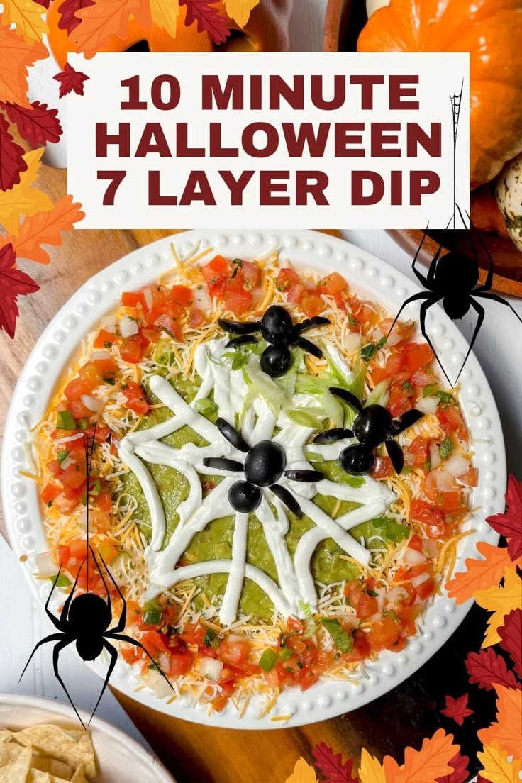 10 Minute Halloween 7 Layer Dip