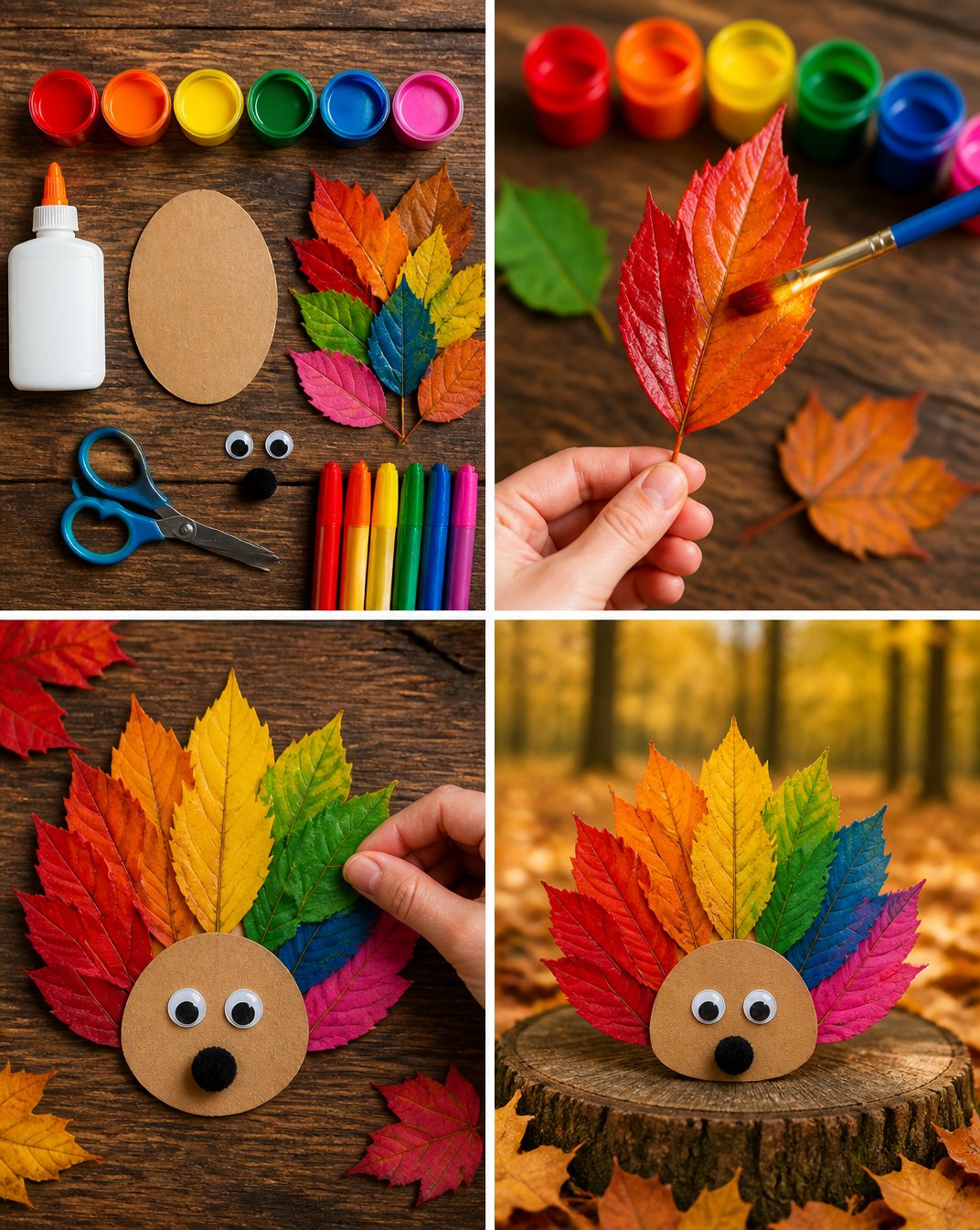 How to Make a Rainbow Leaf Hedgehog: DIY Craft Tutorial 21 DIY Rainbow Leaf Hedgehog Craft Tutorial