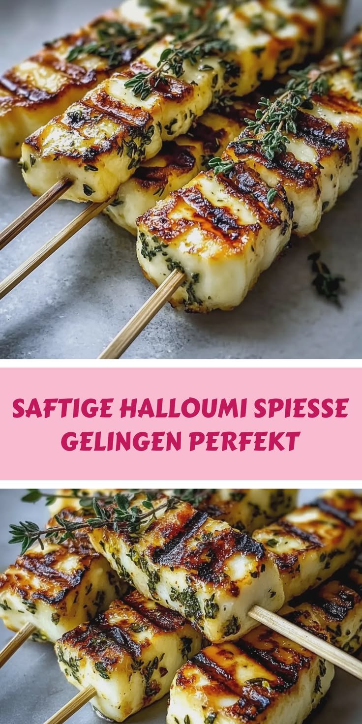 Wie gelingen saftige Halloumi Spieße mit Zitrone und Thymian?