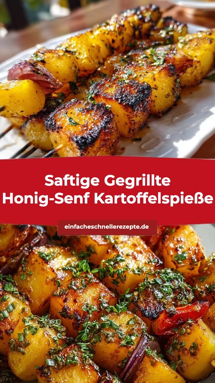 saftige gegrillte honig-senf kartoffelspieße für dein party buffet