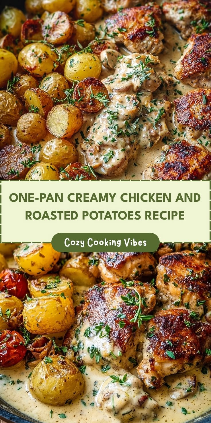 One-Pan Creamy Chicken and Roasted Potatoes Recipe