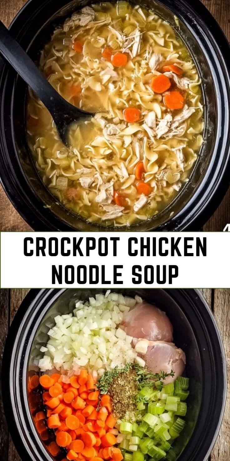 Homemade Crockpot Chicken Noodle Soup