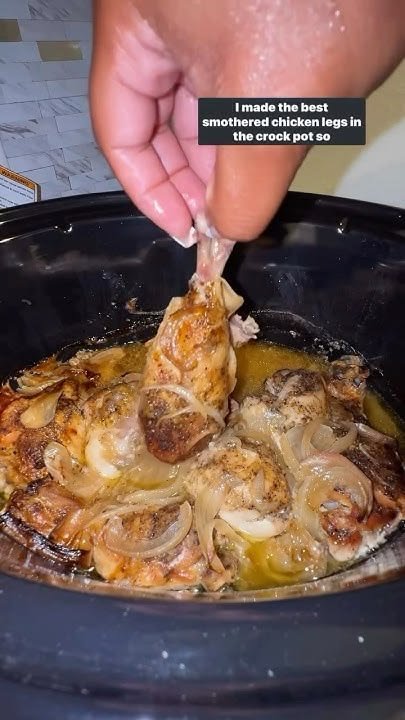 Crockpot Smothered Chicken Recipe #dinner #foodie #chickendishes #food #chickenrecipes #recipe #food