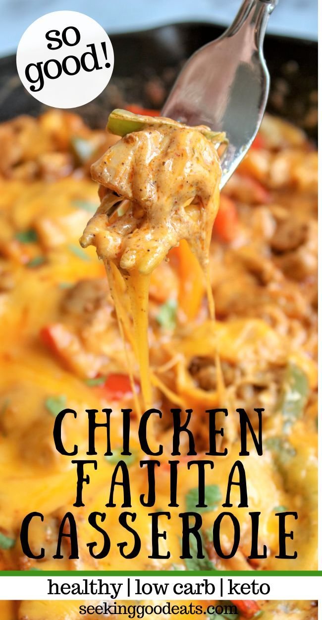Chicken Fajita Casserole Mexican Recipe (Low Carb & Keto)