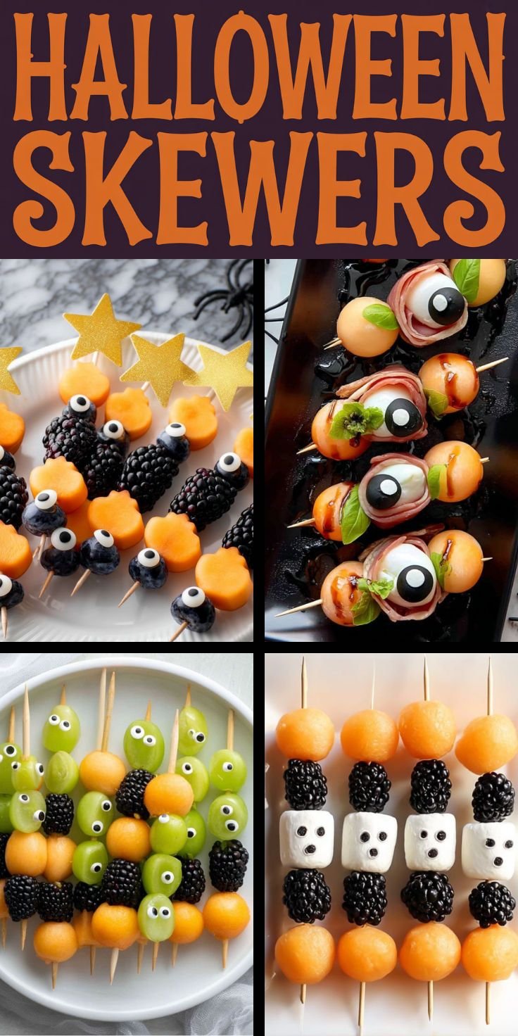 Classy Halloween Skewers with Prosciutto Mozzarella Eyeball Appetizers