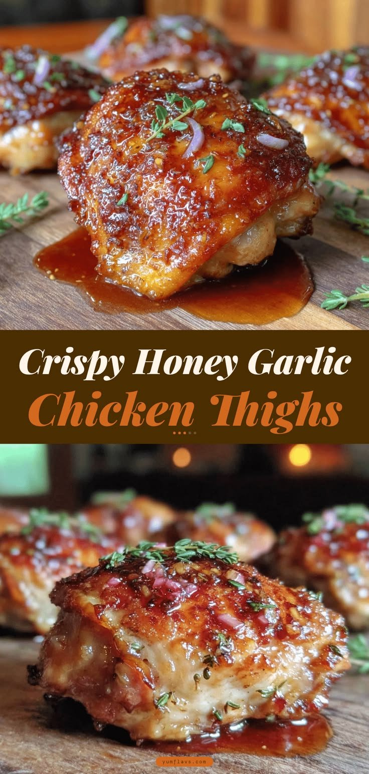 Crispy Baked Honey Garlic Chicken Thighs Recipe Easy Juicy No Sear in 45 Min