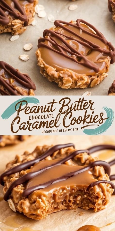 Peanut Butter Chocolate Caramel Cookies