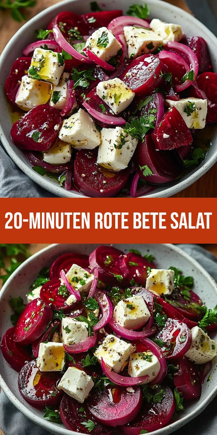 Hunger auf Sommer? Dieser 20-Minuten Rote Bete Salat mit Feta erfrischt!