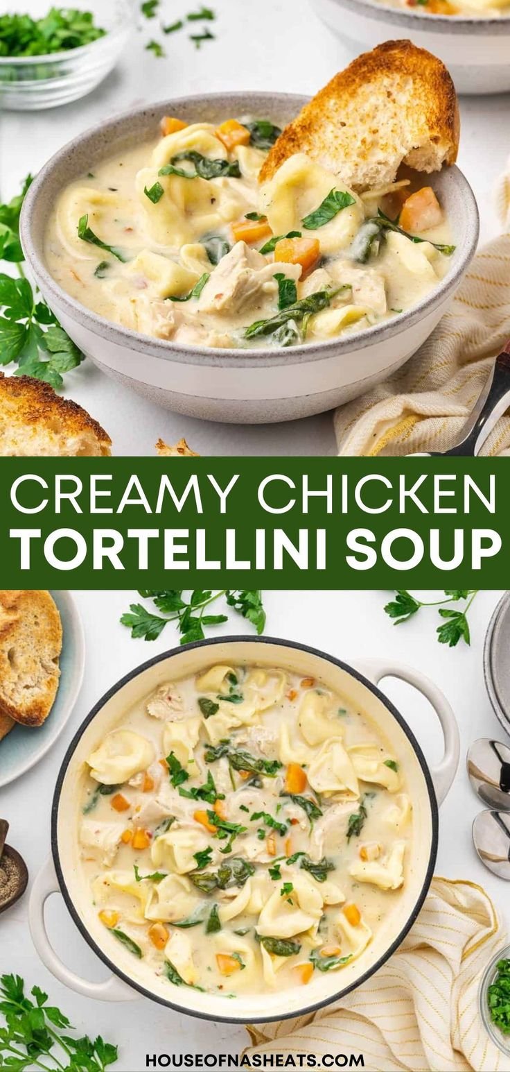 EASY Creamy Chicken Tortellini Soup - House of Nash Eats