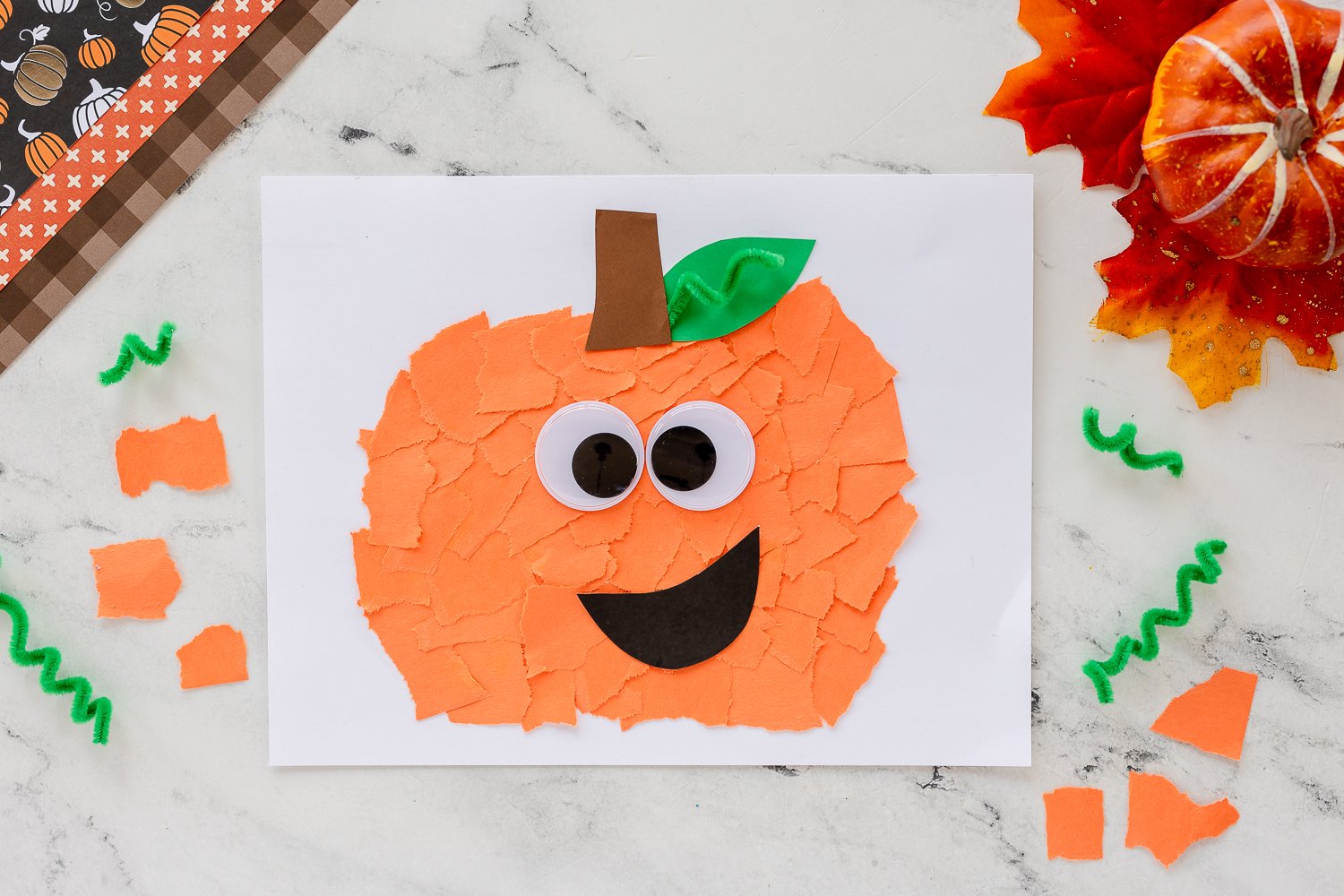 Torn Paper Pumpkin - Made To Be A Momma