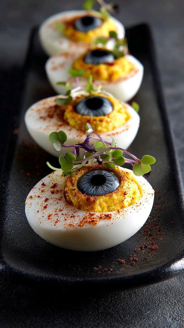 Halloween deviled eggs
