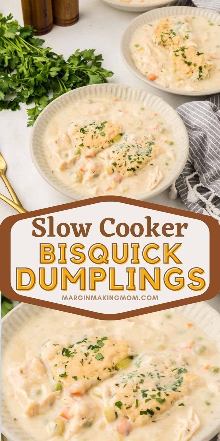 Slow Cooker Chicken and Dumplings with Bisquick