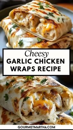 Cheesy Garlic Chicken Wraps Recipe