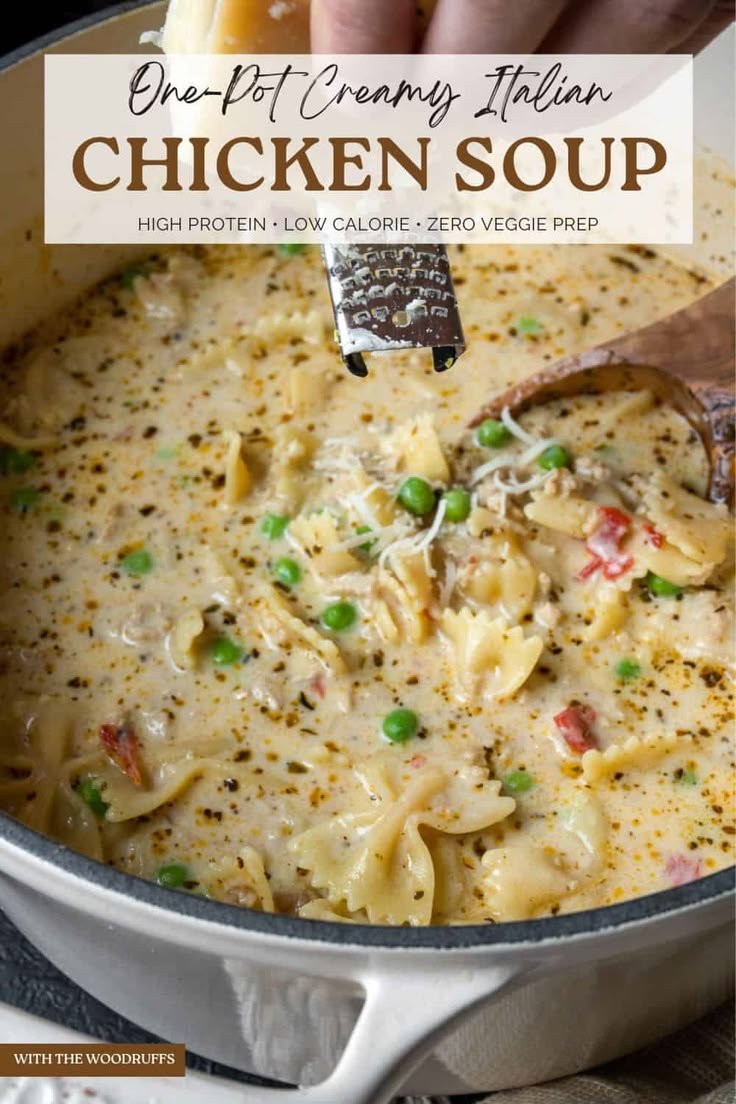 Creamy Italian Ground Chicken Soup | Soup recipes with ground chicken, Creamy ground chicken soup, Italian chicken soup