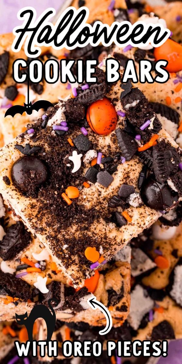 Halloween Cookies & Cream Cookie Bars