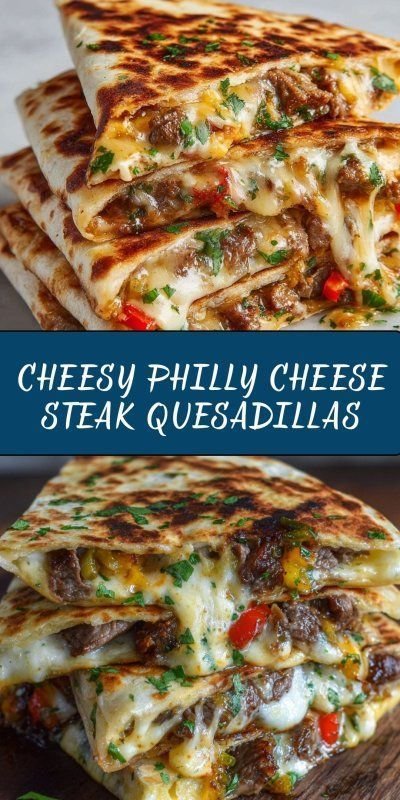 Cheesy Philadelphia Cheese Steak Quesadillas