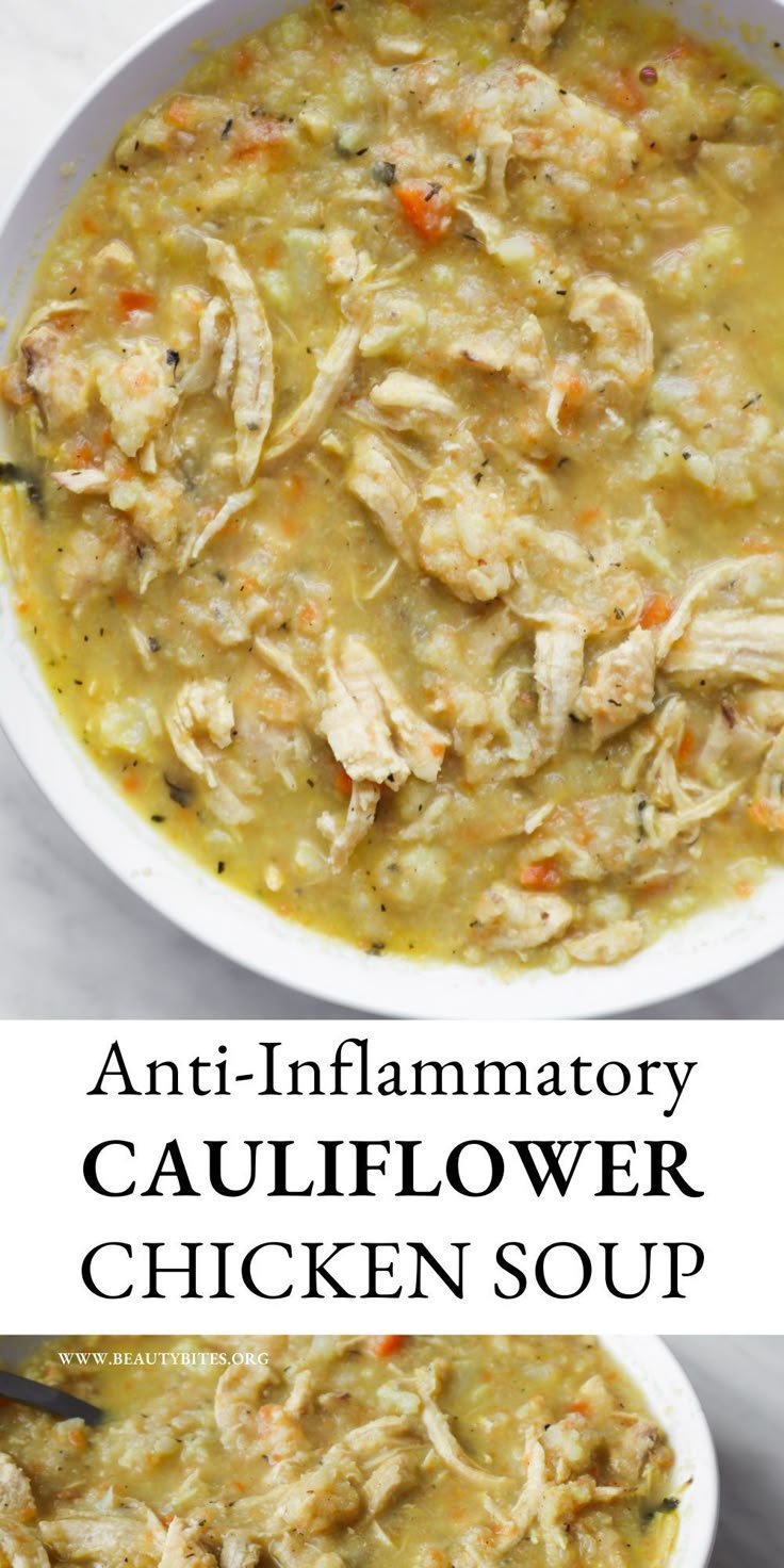 30-Minute Cauliflower Chicken Soup | Easy Anti-Inflammatory Recipe - Beauty Bites