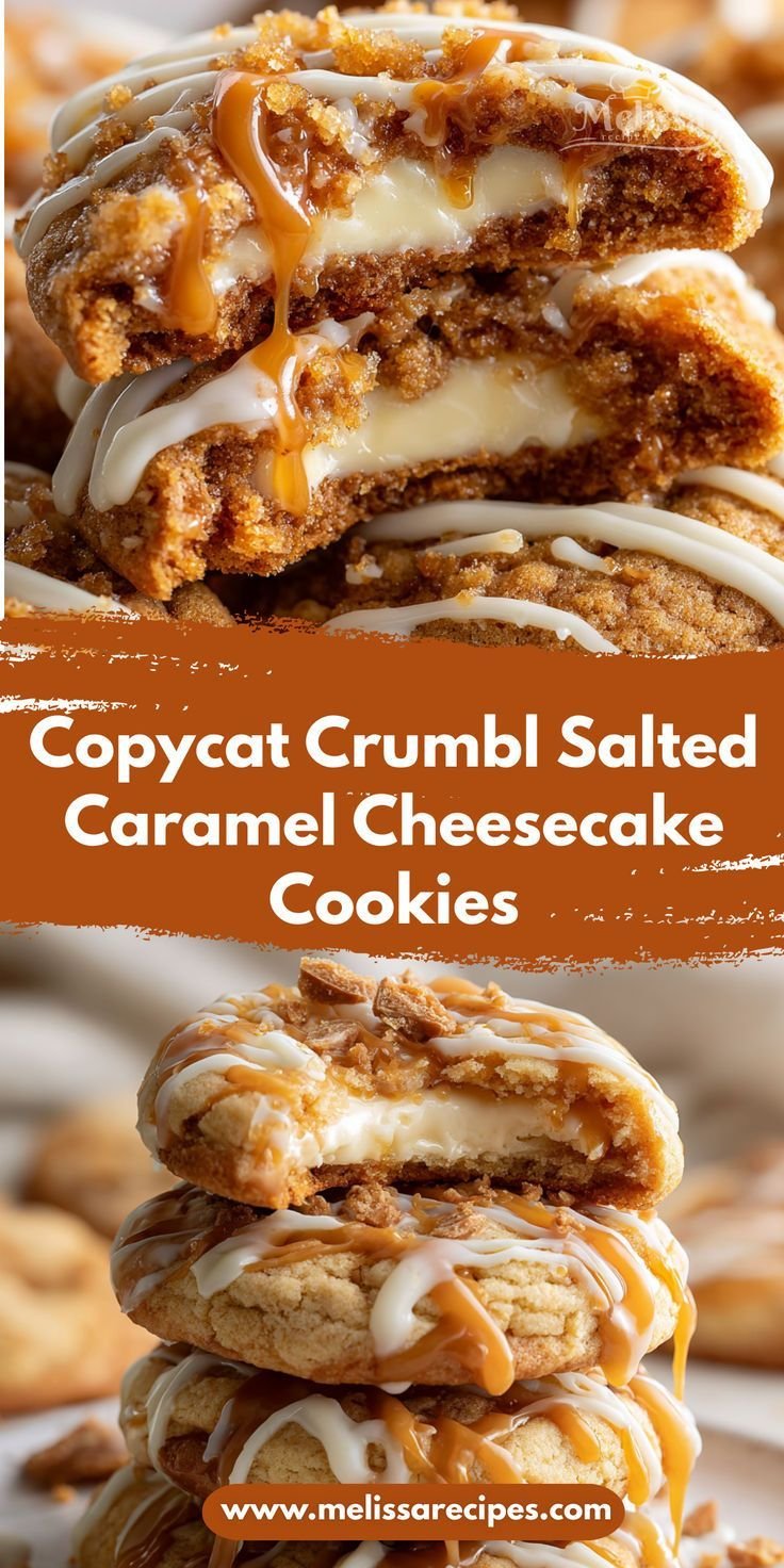 Copycat Crumbl Salted Caramel Cheesecake Cookies