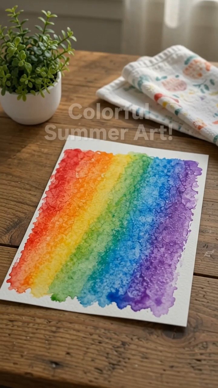 Melting rainbow ice cubes turn into paintbrushes for a fun summer art activity filled with colorful blends and creative patterns. 9 Melting rainbow ice cubes turn into paintbrushes for a fun summer art activity filled with colorful blends and creative patterns.