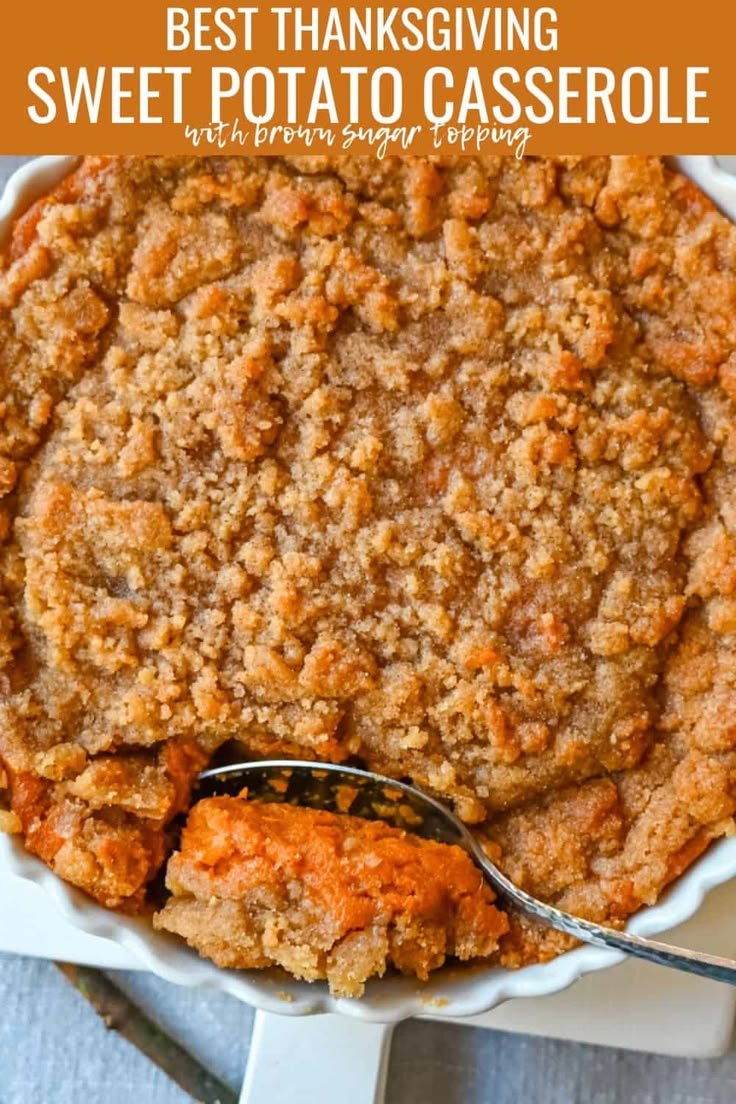 Best Sweet Potato Casserole with Brown Sugar Topping | Sweet potato casserole with brown sugar and pecan topping, Thanksgiving sweet potato casserole, Sweet potato recipes