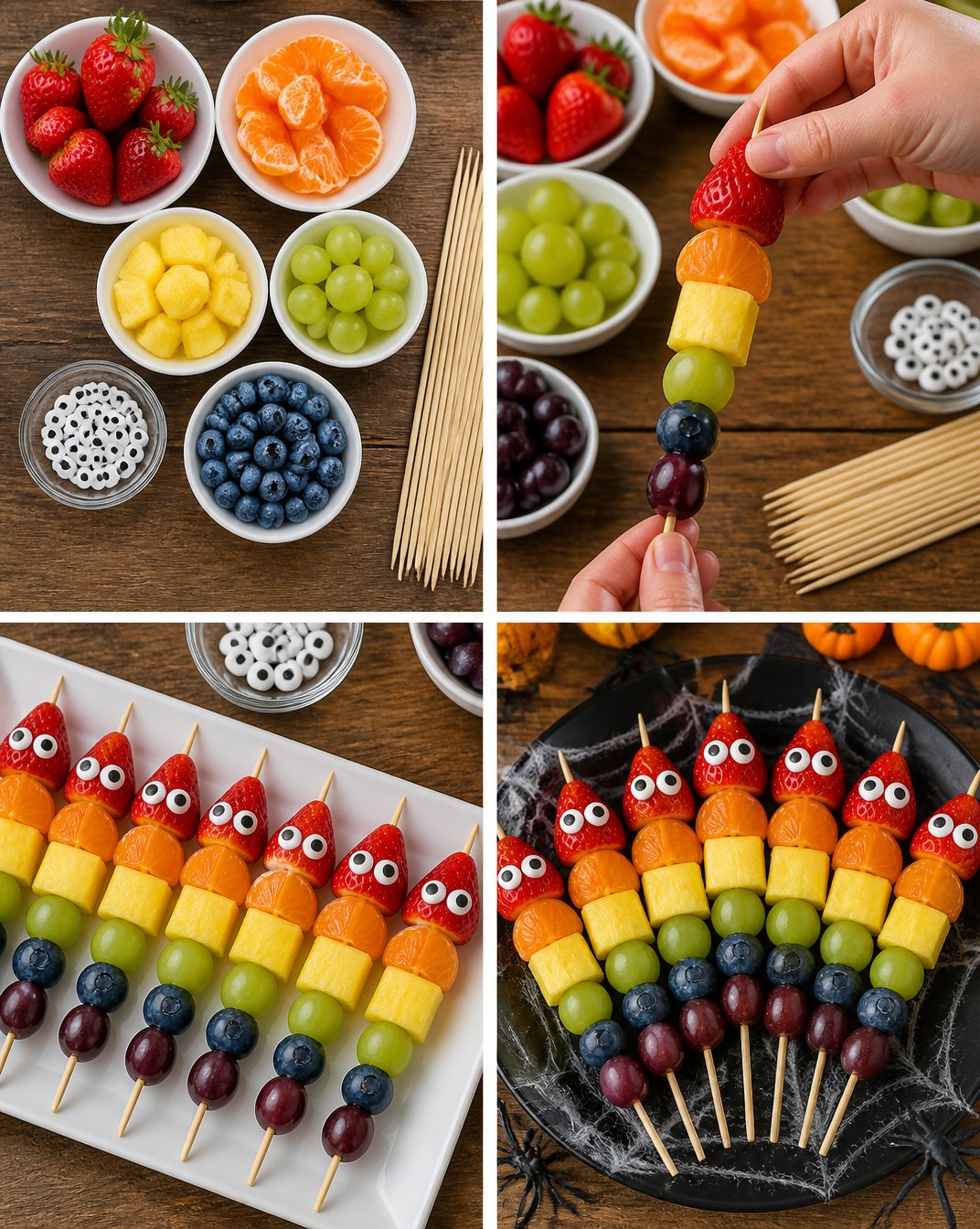 Halloween Rainbow Fruit Monster Skewers 7 Halloween Rainbow Fruit Monster Skewers