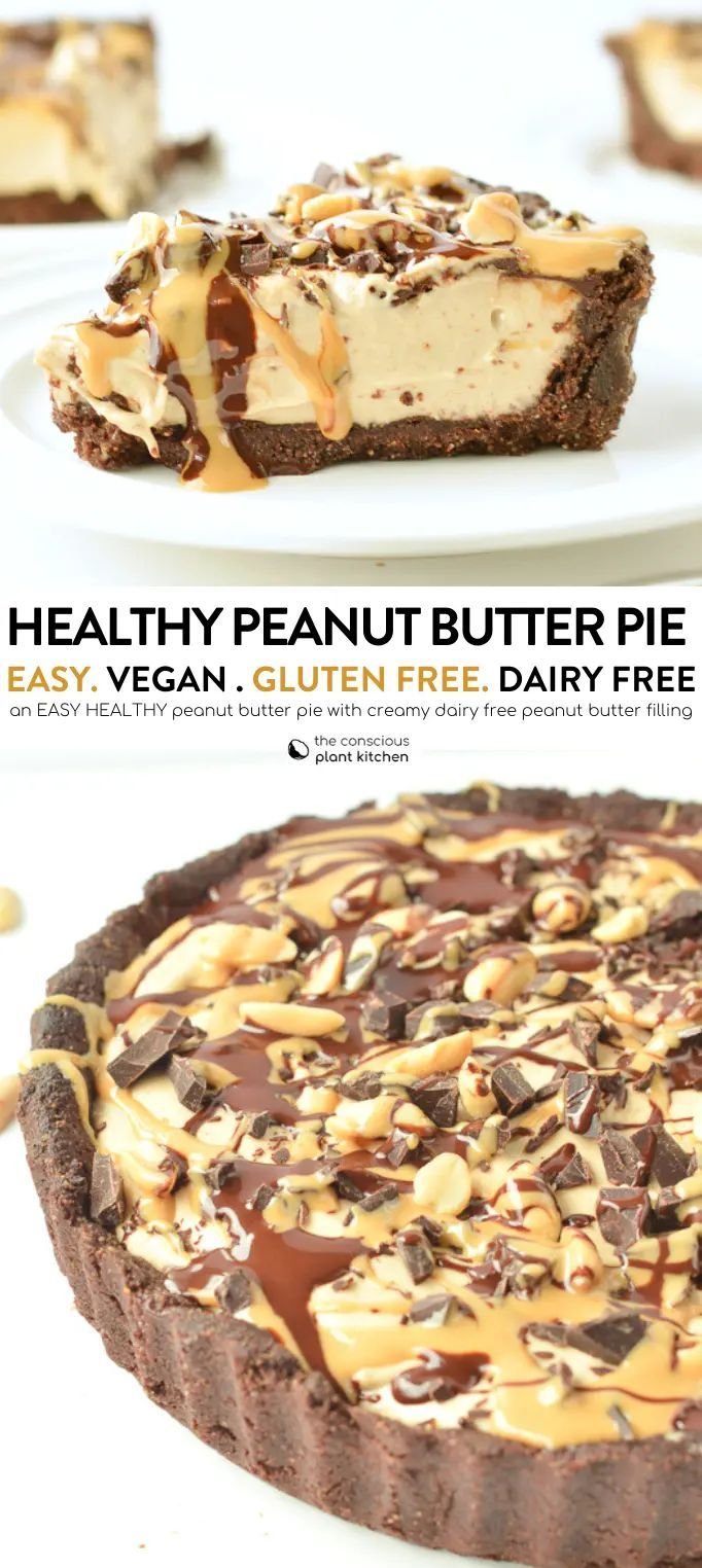 HEALTHY Vegan peanut butter pie